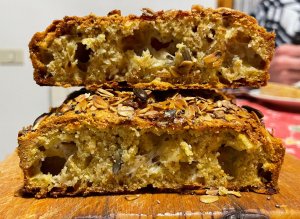 Plum-cake salato alla zucca e provola