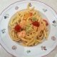 Tagliolini al limone con broccolo romano, gamberi e pomodorini