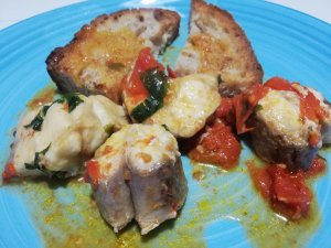 Rombo in padella con pomodorini