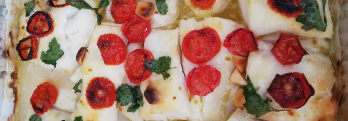 Filetti di merluzzo al forno con pomodorini