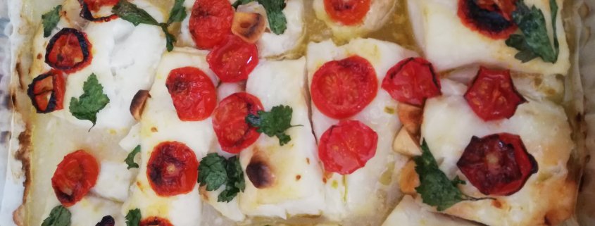 Filetti di merluzzo al forno con pomodorini